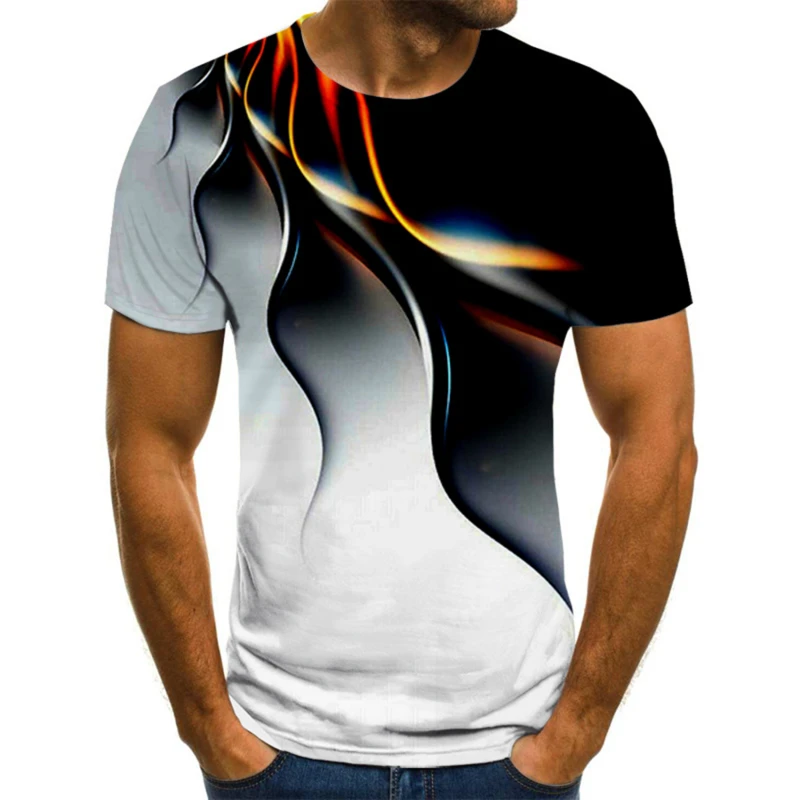Мужская футболка с 3D принтом индивидуальная молнией Повседневная коротким