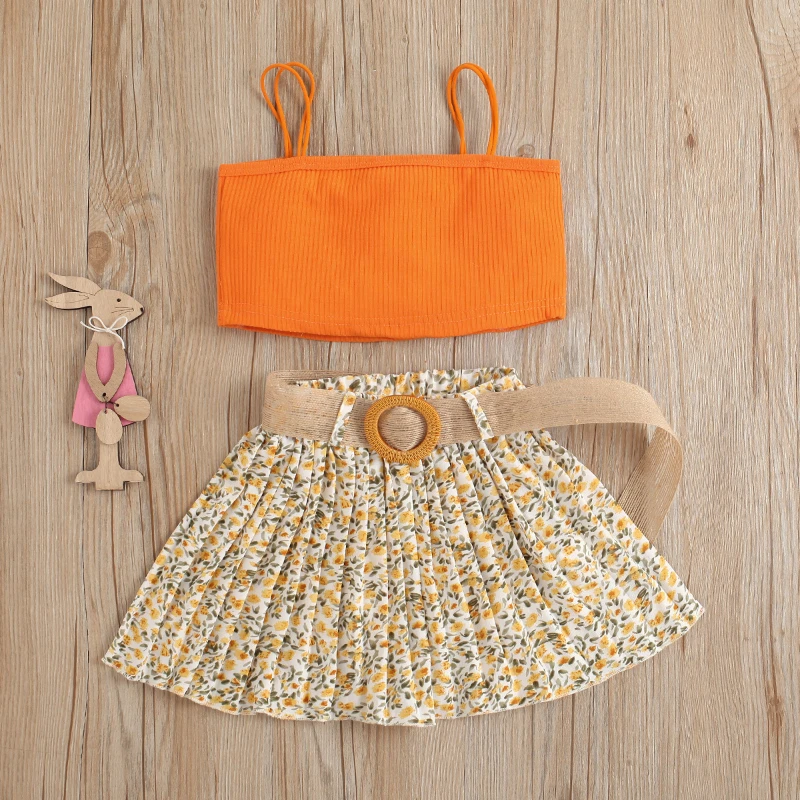 Fashion Kids Clothes Girls Sets Knitted Camisole & Floral Pleated Skirt Toddler Girl Outfits Girls Summer Skirt Set Chothes 2pcs
Fashion Kids Clothes Girls Sets Knitted Camisole & Floral Pleated Skirt Toddler Girl Outfits Girls Summer Skirt Set Chothes 2pcs