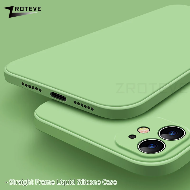 Чехол для iPhone 12 Pro Max Mini чехол из жидкого силикона Apple X XS XR чехлы 11 | Мобильные