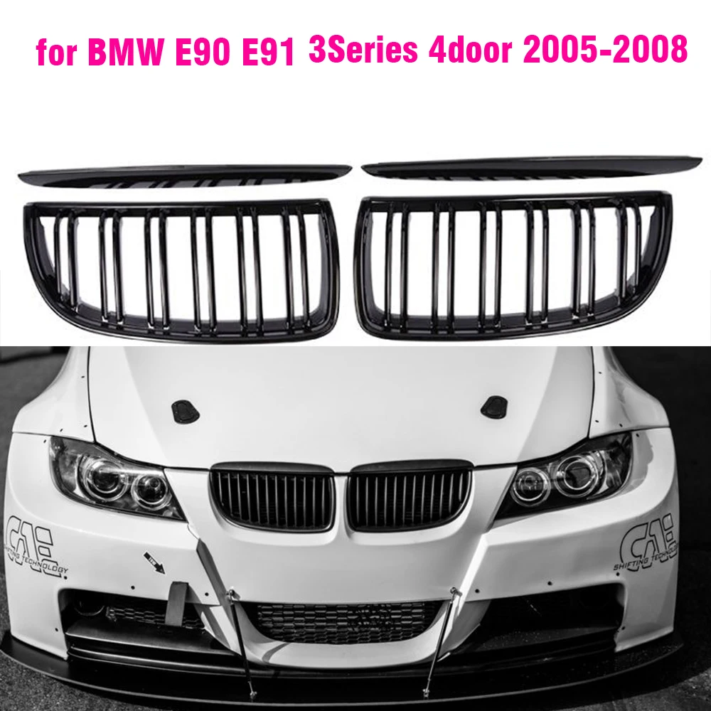 1 пара глянцевая черная передняя решетка радиатора для BMW E90 320i 323i 328i 335i