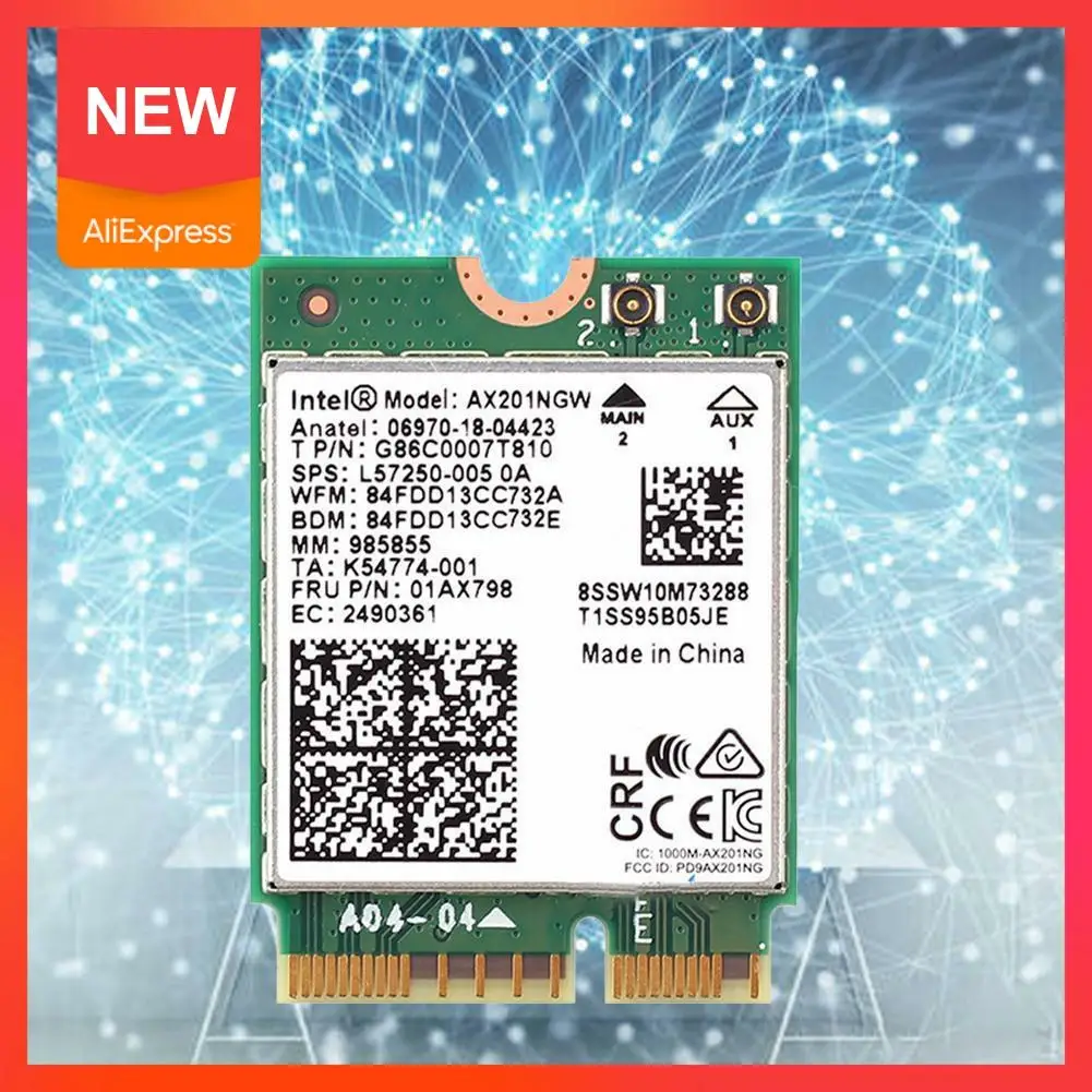 Wi-Fi 6, Intel AX201, Bluetooth 5,0, два диапазона 2,4G/5G, беспроводной Wi-Fi AX201NGW, адаптер Wlan 2,4 Гбит/с NGFF 802.11ac/ax, карта I2O1
Wi-Fi 6, Intel AX201, Bluetooth 5,0, два диапазона 2,4G/5G, беспроводной Wi-Fi AX201NGW, адаптер Wlan 2,4 Гбит/с NGFF 802.11ac/ax, карта I2O1