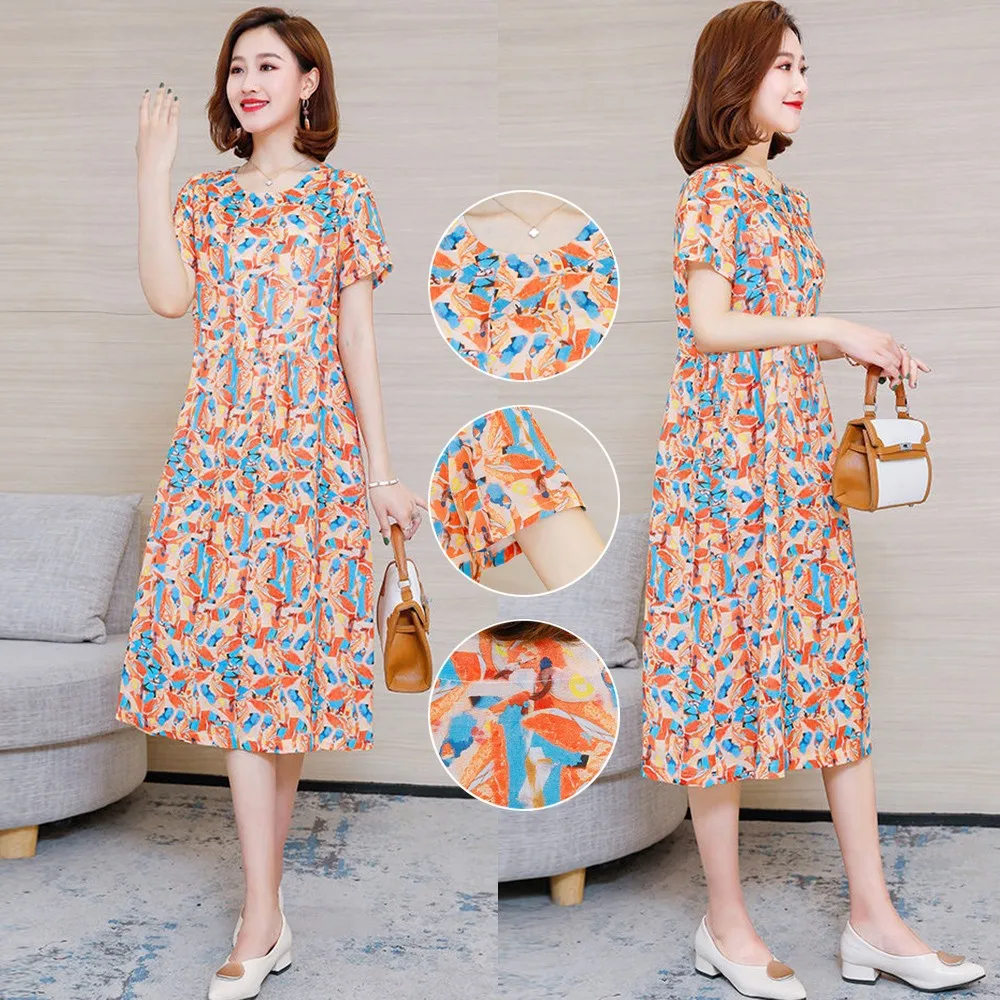 Women Korean Floral Print Casual Sunday Church Short Sleeve Long Dress Summer Beach Maxi Floral Print Boho Long Chiffon Dress
Women Korean Floral Print Casual Sunday Church Short Sleeve Long Dress Summer Beach Maxi Floral Print Boho Long Chiffon Dress