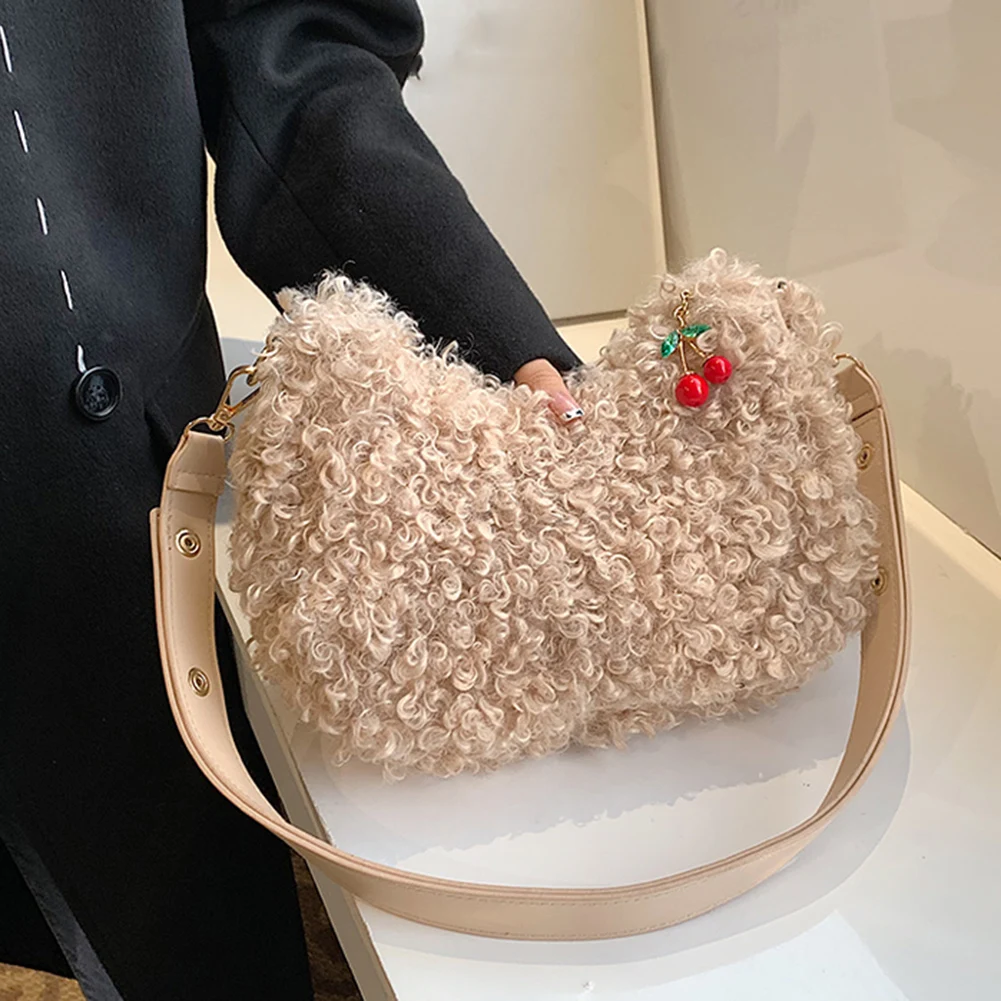 Women Lamb Wool Shoulder Crossbody Bags Winter Plush Handbag Ladies Fluffy Casual Shopper Tote 
Women Lamb Wool Shoulder Crossbody Bags Winter Plush Handbag Ladies Fluffy Casual Shopper Tote