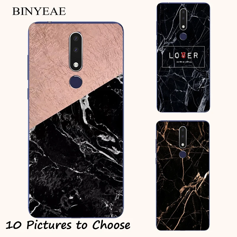Черный Мраморный Мягкий силиконовый чехол с рисунком для Alcatel 1 1C 1B 1S 1V 1X3 3C 3L 3V 3X2019
