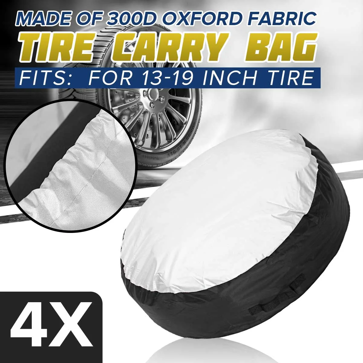 4PCS 13-19/16-20 Inch Car Spare Tire Cover Case Polyester Auto Wheel Tires Storage Bags Vehicle Tyre Dust-proof Protector
4PCS 13-19/16-20 Inch Car Spare Tire Cover Case Polyester Auto Wheel Tires Storage Bags Vehicle Tyre Dust-proof Protector
