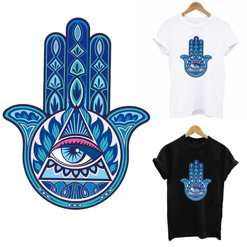 Blue Hamse Hand Fatima Patches For Clothes DIY Heat Transfer Clothing Sticker Women T-Shirt Hooides Appliqued Accessory
Blue Hamse Hand Fatima Patches For Clothes DIY Heat Transfer Clothing Sticker Women T-Shirt Hooides Appliqued Accessory