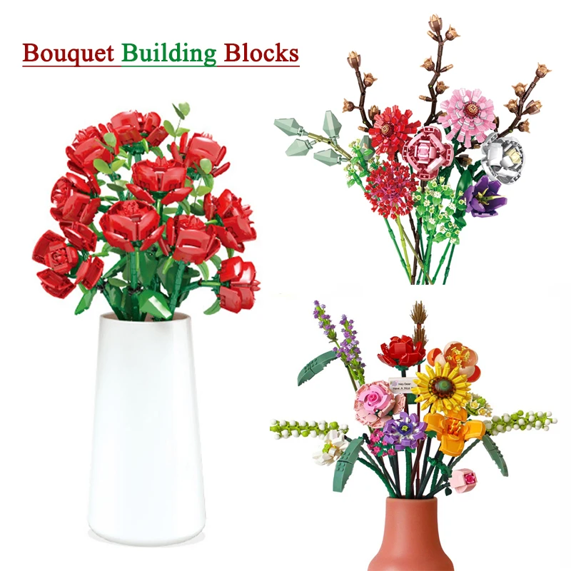 Romantic Rose Bouquet Building Block Valentine's Day Girl Gift Home Flower Plant Bonsai Decoration DIY Toy Building Block No Box
Romantic Rose Bouquet Building Block Valentine's Day Girl Gift Home Flower Plant Bonsai Decoration DIY Toy Building Block No Box