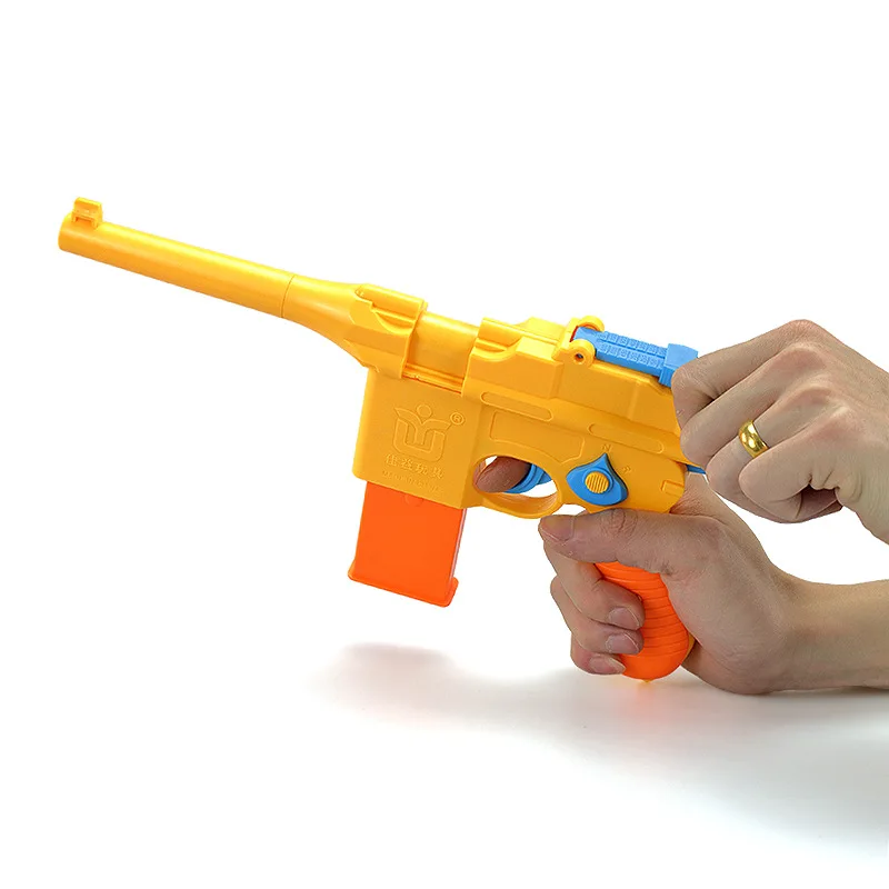 Kids Toy Gun Mauser C96 Pistol with Colorful Soft Bullets Ejecting Magazine and Pull Back Action - Random color | Игрушки и хобби