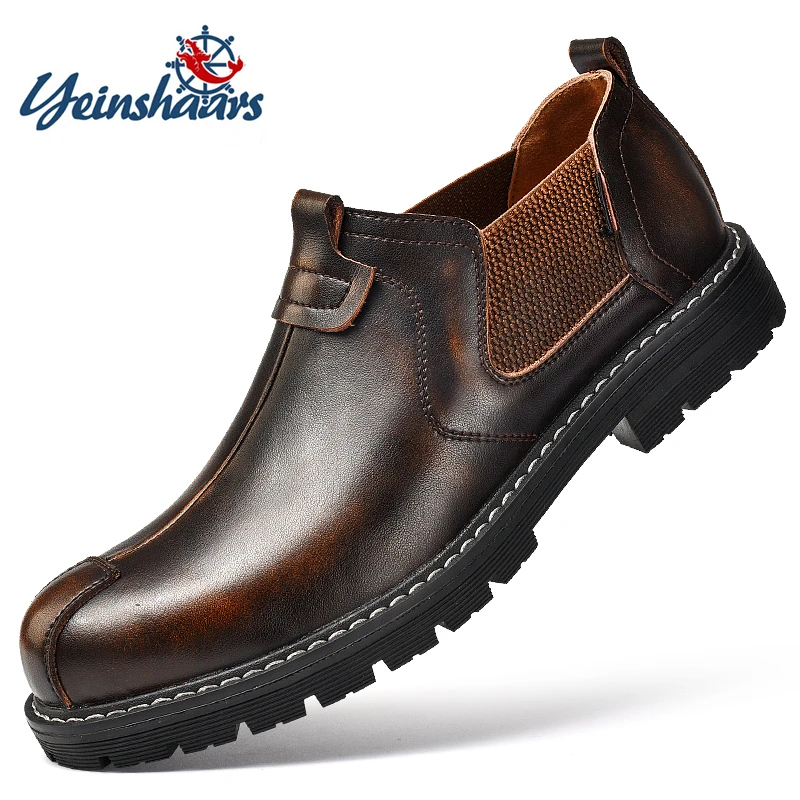 YEINSHAARS New Genuine Leather Chelsea Boots Men Leather Shoes Autumn Casual Shoes Man Single Boots Thick Sole Male Footwear
YEINSHAARS New Genuine Leather Chelsea Boots Men Leather Shoes Autumn Casual Shoes Man Single Boots Thick Sole Male Footwear