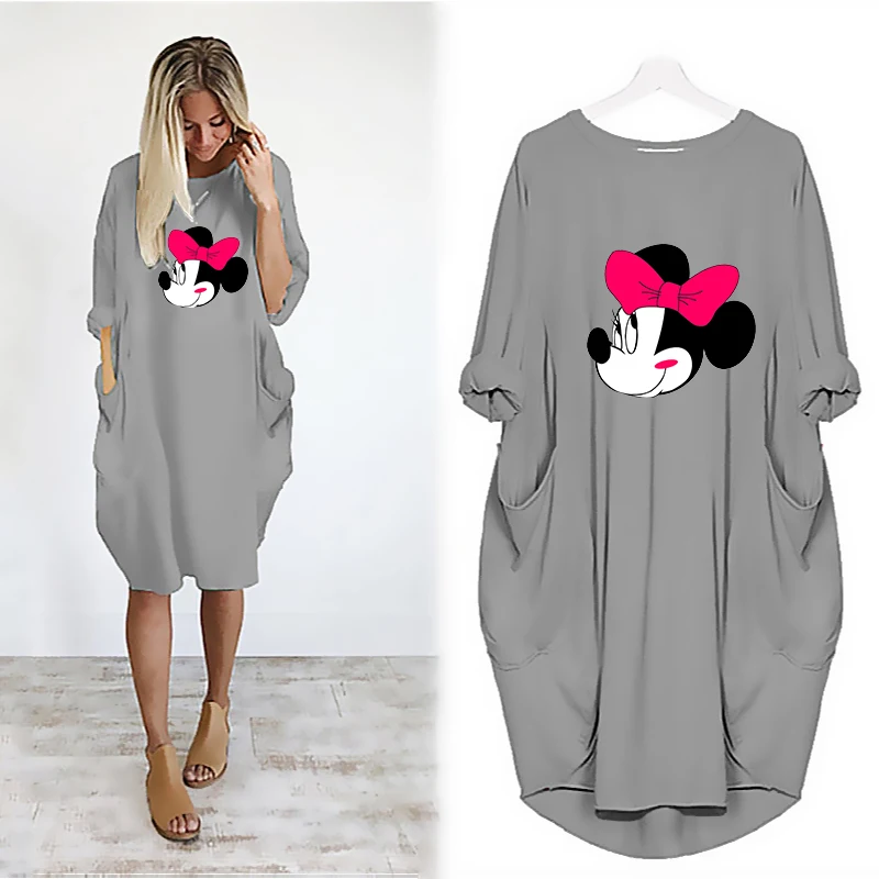 Disney Dresses for Women 2021 Mickey Mouse Print Long Sleeve Loose Midi Dress Autumn Cartoon Print Robes Pockets Vestidos Kawaii 
Disney Dresses for Women 2021 Mickey Mouse Print Long Sleeve Loose Midi Dress Autumn Cartoon Print Robes Pockets Vestidos Kawaii