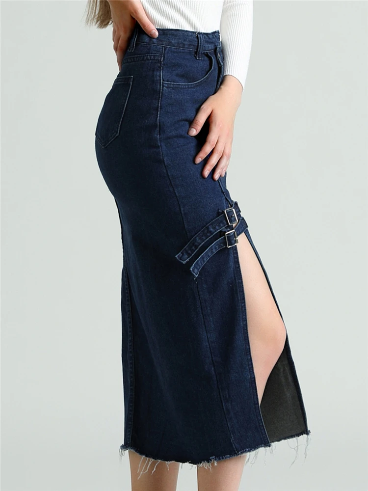 Ailegogo 2019 Fashionable Women Midi Denim Skirt Autumn Winter Split Sexy Buttons Pockets A-line Skirt Fashion Casual SK3927
Ailegogo 2019 Fashionable Women Midi Denim Skirt Autumn Winter Split Sexy Buttons Pockets A-line Skirt Fashion Casual SK3927
