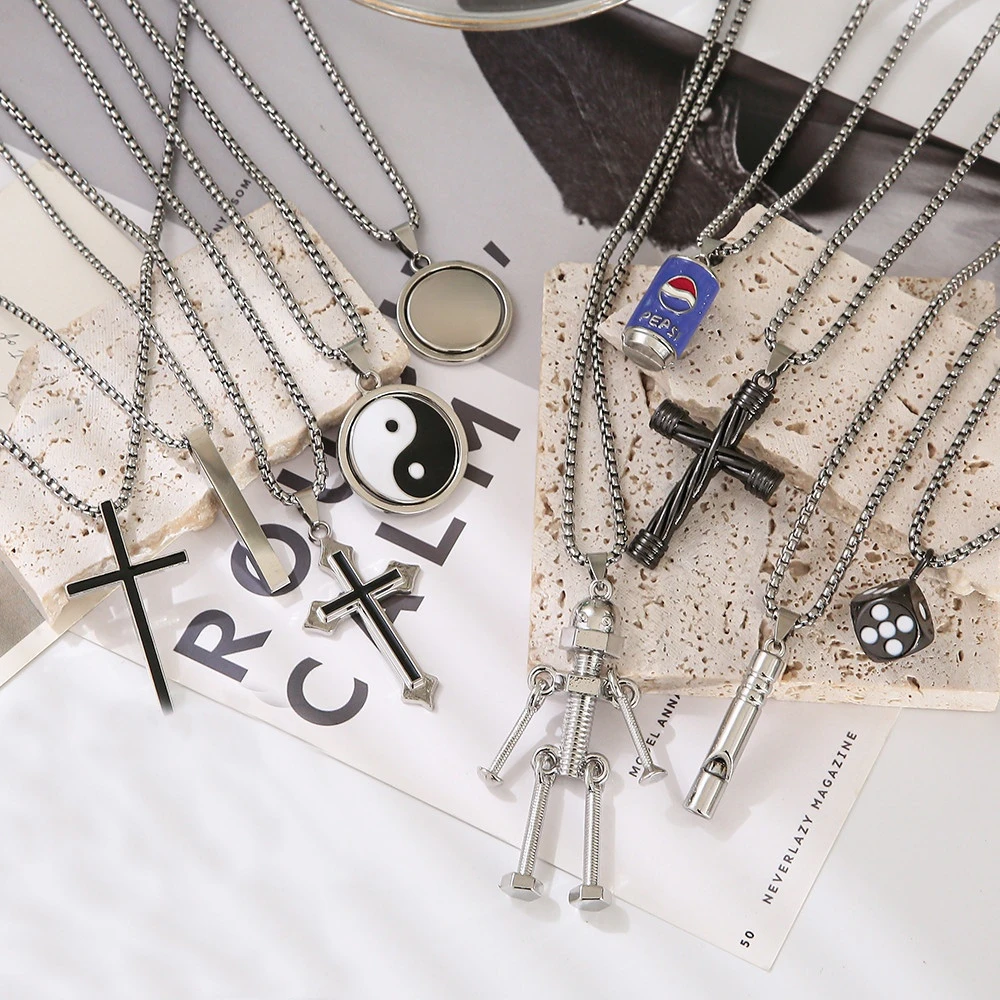 Trendy New Men Stainless Steel Titanium Chain Ins 2021 Hip Hop Punk Cross Creative Screw Pendant Couples Necklace Unisex Jewelry
Trendy New Men Stainless Steel Titanium Chain Ins 2021 Hip Hop Punk Cross Creative Screw Pendant Couples Necklace Unisex Jewelry