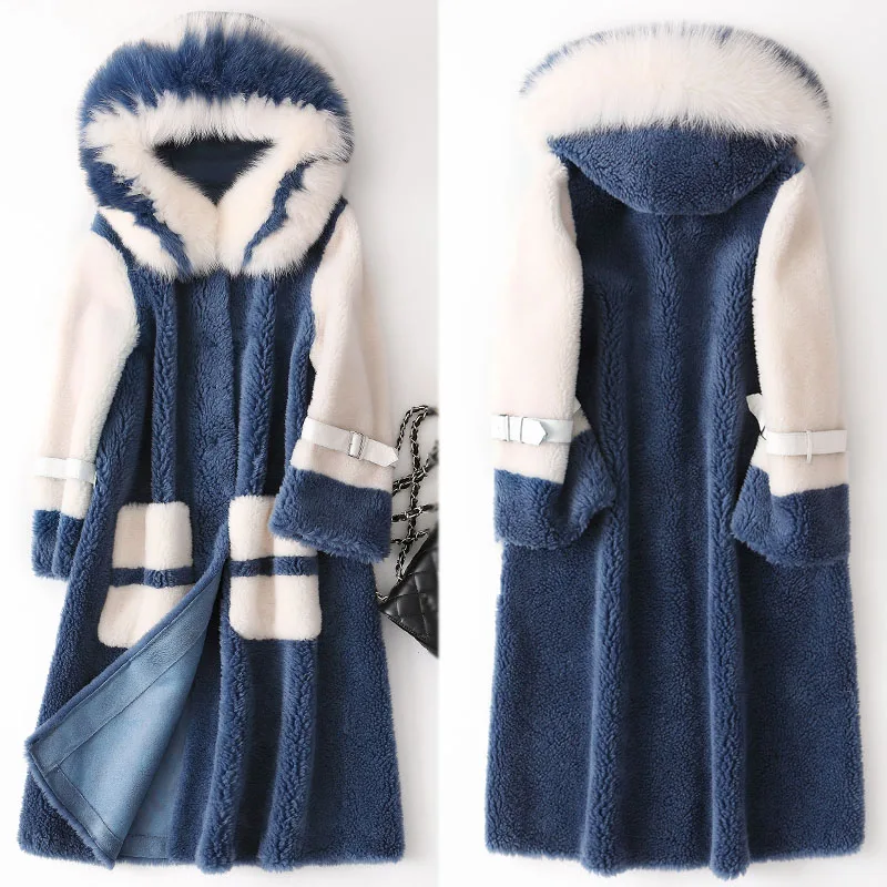 Faux Fur Jacket Rabbit Collar Winter Thick Warm Fluffy Coat Hooded Plus Size Futerka Damskie 2019 Long Lambswool | Женская одежда