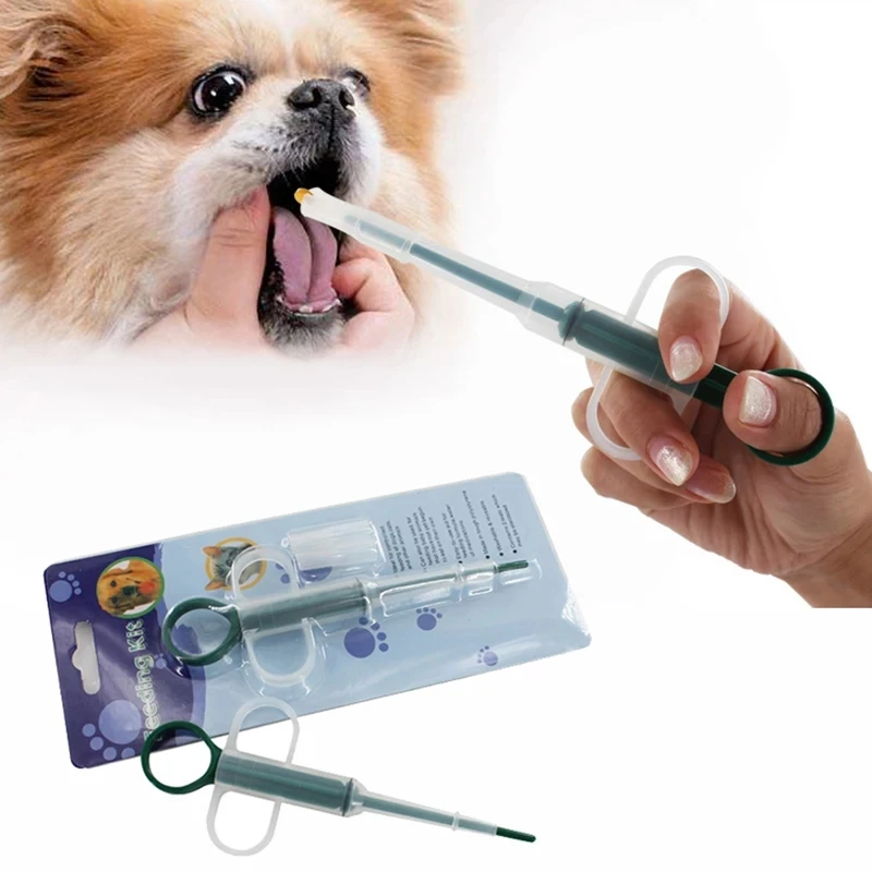 

1PC Pet Puppy Dog Feeder Leak-proof Dog Cat Medicine Dispenser PP Pills Capsule Tablet Pusher Feeding Injection Needle Kit