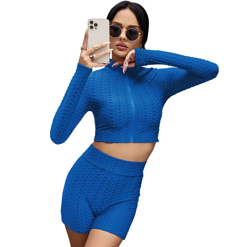 The new summer 2021 European and American women's yoga suit fashion solid color long sleeve casual sports suit women
The new summer 2021 European and American women's yoga suit fashion solid color long sleeve casual sports suit women