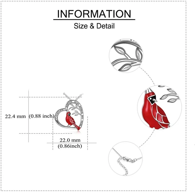 1 шт. ожерелье с изображением кардинала попугая Луны Красные Птицы Кардиналы