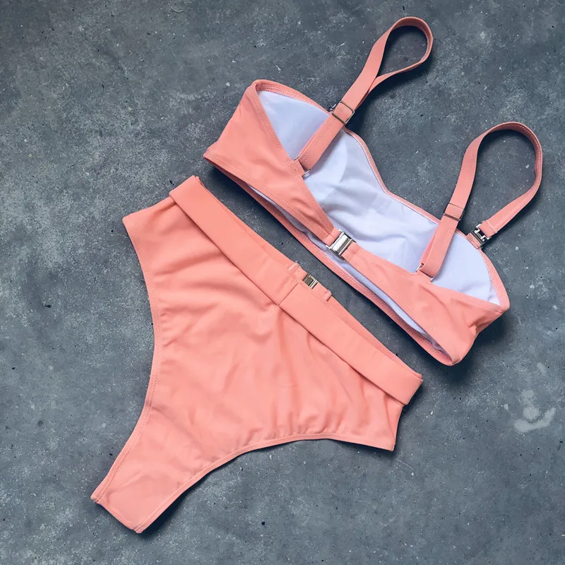2020 Women High Waist Swimwear Sexy Straps Push Up Bikini Set Summer Swimming Beach Wear Two-Piece Bathing Suit Buckle
2020 Women High Waist Swimwear Sexy Straps Push Up Bikini Set Summer Swimming Beach Wear Two-Piece Bathing Suit Buckle