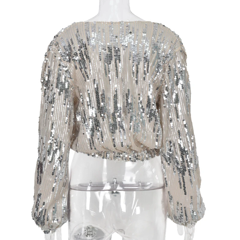 2021 Women Winter Fall Sequined Patchwork Fashion Sexy V Neck Long Sleeve Tuxedo Shirt Ladies Elegant Casual Blouse Tops SJ7471R
2021 Women Winter Fall Sequined Patchwork Fashion Sexy V Neck Long Sleeve Tuxedo Shirt Ladies Elegant Casual Blouse Tops SJ7471R