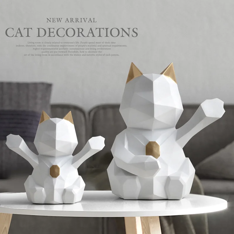 Home Decoration Cat Figurine for Home Office Statue Resin for Tabletop Desk Ornaments Decor Geometric Animal Europe
Home Decoration Cat Figurine for Home Office Statue Resin for Tabletop Desk Ornaments Decor Geometric Animal Europe