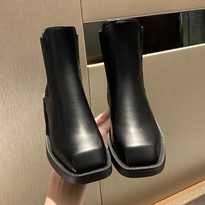 Chelsea Boots Women's Ankle Boots British Style Girls Naked Boot Square Toe Winter Shoes Woman Boot Black Zipper Botas Mujer
Chelsea Boots Women's Ankle Boots British Style Girls Naked Boot Square Toe Winter Shoes Woman Boot Black Zipper Botas Mujer