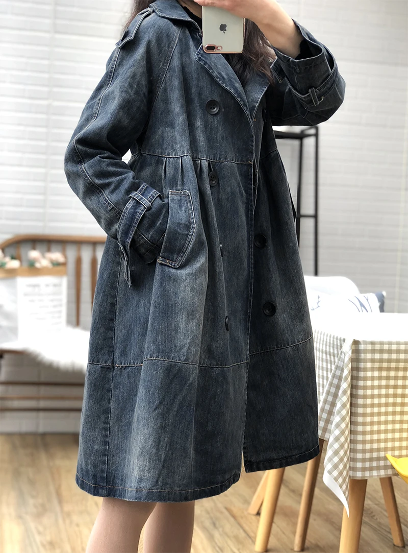 SONDR Lapel Long Sleeve Double Breasted Denim Patchwork High Street Windbreaker Women Large Size 2020 Spring Autumn New
SONDR Lapel Long Sleeve Double Breasted Denim Patchwork High Street Windbreaker Women Large Size 2020 Spring Autumn New