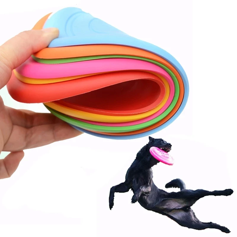 

Funny Silicone Flying Saucer Dog Cat Toy Dog Game Soft Pet Flying Discs Resistant Chew Puppy Training Interactive Dog Supplies