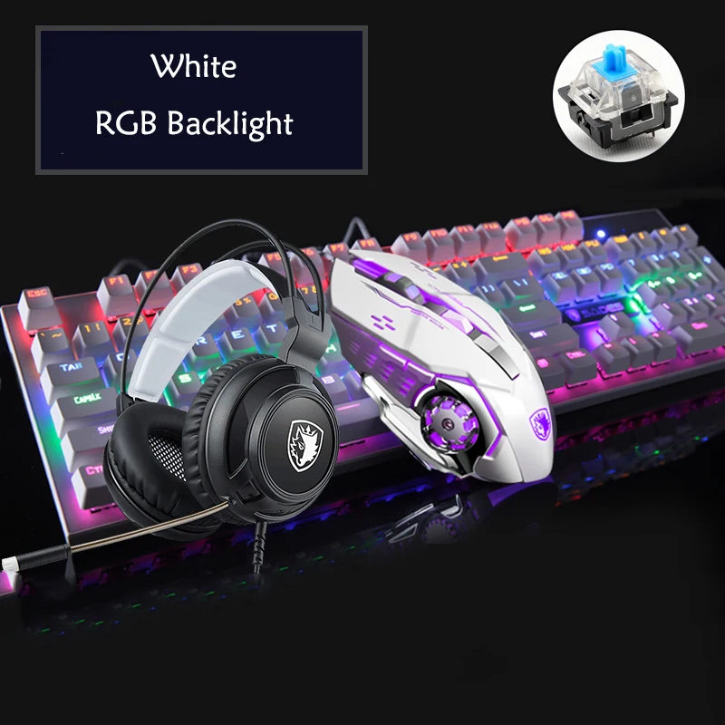 Esports Gaming Mechanical Keyboard Mouse Headset RGB LED 104 keys wired USB for Gamer Computer Desktop Working office LOL SADES
Esports Gaming Mechanical Keyboard Mouse Headset RGB LED 104 keys wired USB for Gamer Computer Desktop Working office LOL SADES