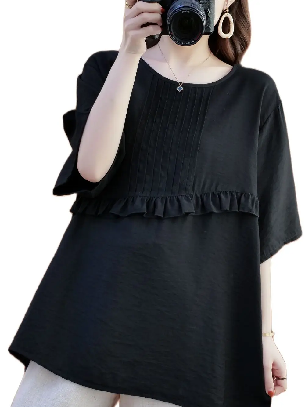 women's t-shirt 2021 harajuku woman splicing age reducing short sleeve cotton hemp spring sexy summer women clothing temperament
women's t-shirt 2021 harajuku woman splicing age reducing short sleeve cotton hemp spring sexy summer women clothing temperament