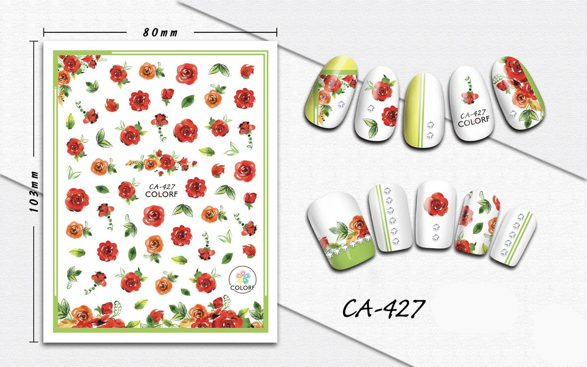 3D Nail Sticker Girl Manicure Decals Decoration Stickers for Nails Beautiful Red Flowers Design Nail Art Sticker Accessories 
3D Nail Sticker Girl Manicure Decals Decoration Stickers for Nails Beautiful Red Flowers Design Nail Art Sticker Accessories