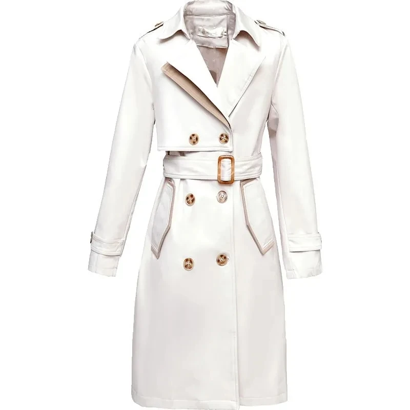 New Elegant Women's Trench Coat Mid-Long Spring Autumn Female Outerwear Temperament Double breasted All-Match Ladies Jacket
New Elegant Women's Trench Coat Mid-Long Spring Autumn Female Outerwear Temperament Double breasted All-Match Ladies Jacket
