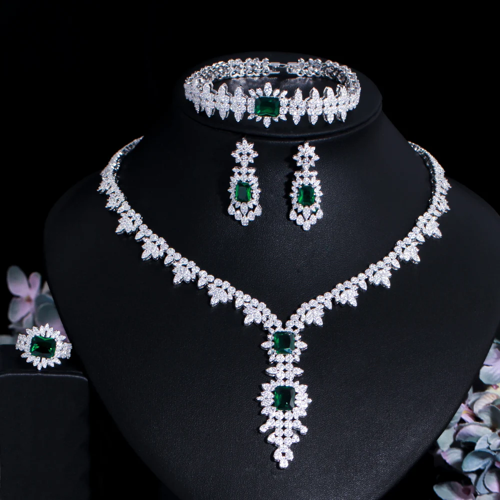 CWWZircons 4pcs Green African Cubic Zirconia Big Luxury Women Jewelry Sets for Brides Wedding Party Costume Accessories T593
CWWZircons 4pcs Green African Cubic Zirconia Big Luxury Women Jewelry Sets for Brides Wedding Party Costume Accessories T593