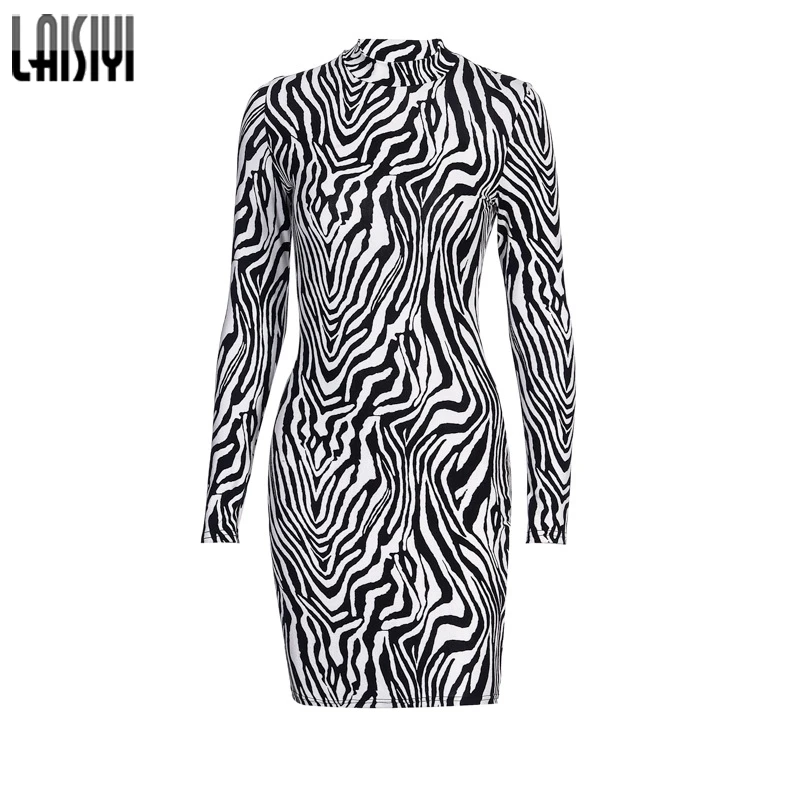 LAISIYI High Neck Long Sleeve Zebra Print Bodycon Mini Dress Women 2019 Autumn Winter Streetwear Club Outfit Femme New ASDR22710
LAISIYI High Neck Long Sleeve Zebra Print Bodycon Mini Dress Women 2019 Autumn Winter Streetwear Club Outfit Femme New ASDR22710
