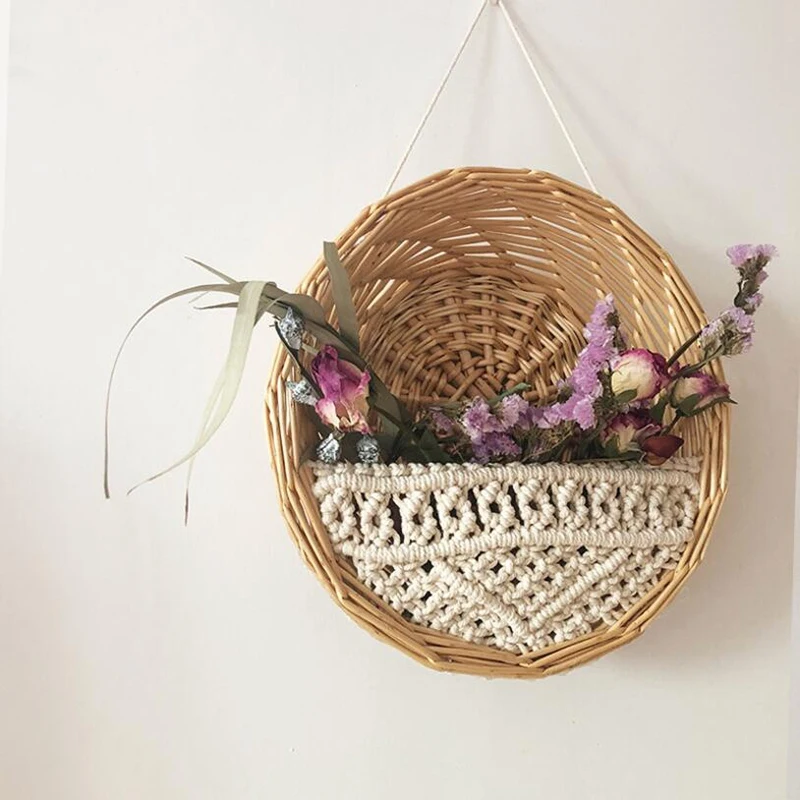 Lace Macrame Wall Hanging Woven Flower Pot Rattan Bohemian Style Decorative Gardening Basket Macrame Plant Hanger
Lace Macrame Wall Hanging Woven Flower Pot Rattan Bohemian Style Decorative Gardening Basket Macrame Plant Hanger