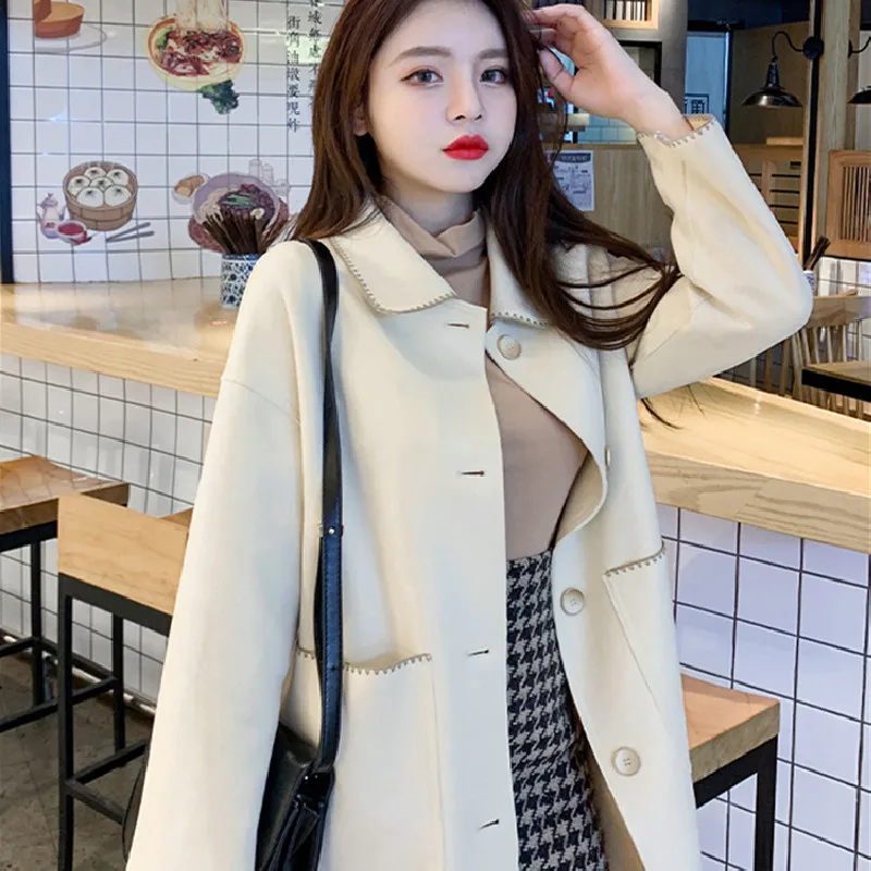 2022 New Fashion Women Casual Thin Windbreaker Overcoat Spring Autumn Long Sleeve Lapel Neck Woolen Mid-Length Trench Coat Femme
2022 New Fashion Women Casual Thin Windbreaker Overcoat Spring Autumn Long Sleeve Lapel Neck Woolen Mid-Length Trench Coat Femme