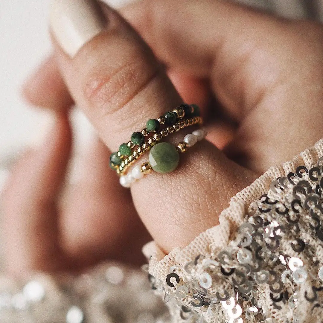 Summer New Style Freshwater Pearl Ring Set Green Natural Stone Taiyu Stainless Steel Bead Ring for Women Girls Birthday Gifts
Summer New Style Freshwater Pearl Ring Set Green Natural Stone Taiyu Stainless Steel Bead Ring for Women Girls Birthday Gifts