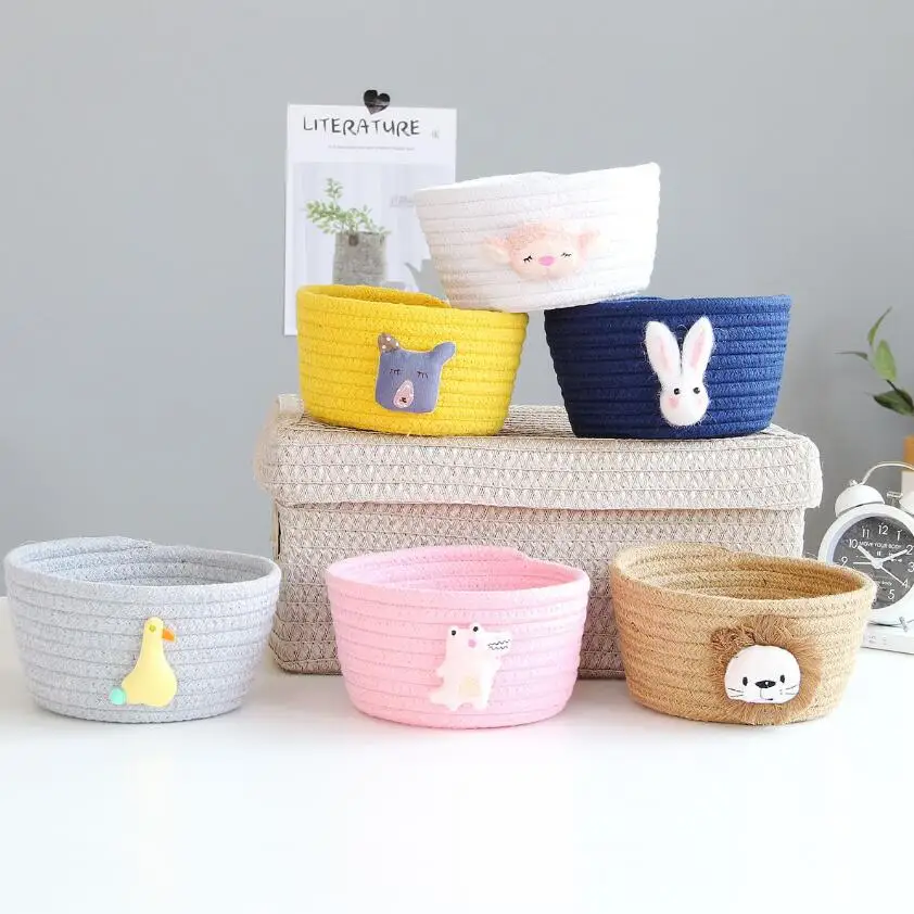 New cartoon animal Desk Storage Box Cotton thread weaving Thicken Storage Basket Cosmetic Case Kids Toys Organizer Bucket AU1225
New cartoon animal Desk Storage Box Cotton thread weaving Thicken Storage Basket Cosmetic Case Kids Toys Organizer Bucket AU1225