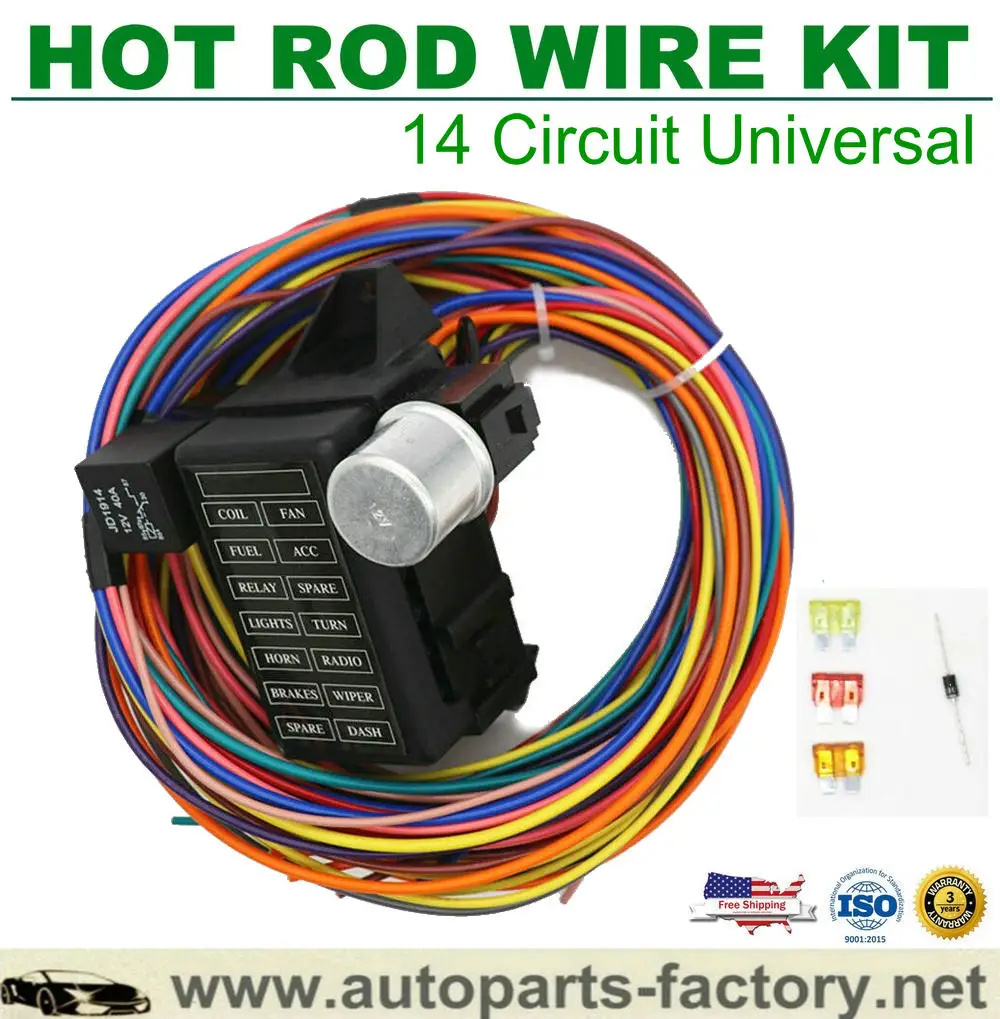 14 Circuit Fuse Universal Wire Harness Muscle Car Hot Rod Street Rat XL NEW
14 Circuit Fuse Universal Wire Harness Muscle Car Hot Rod Street Rat XL NEW