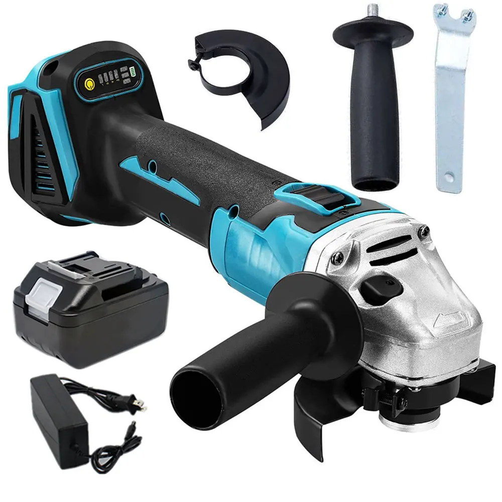100/125mm 4 Speed 21V Brushless Electric Angle Grinder Grinding Machine Cordless 1100W Woodworking Power Tool 3000 mAh Battery
100/125mm 4 Speed 21V Brushless Electric Angle Grinder Grinding Machine Cordless 1100W Woodworking Power Tool 3000 mAh Battery