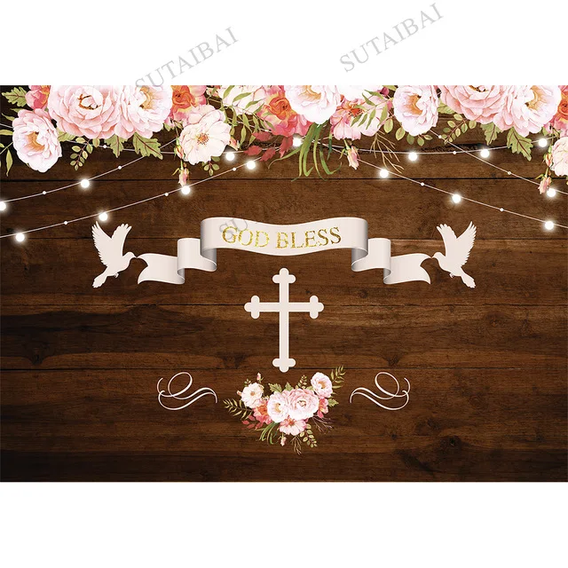 Boy Girl Holy Communion Party Backdrop Decorations Rustic Brown Wood God Bless Baby Shower Baptism Background Photography Studio
Boy Girl Holy Communion Party Backdrop Decorations Rustic Brown Wood God Bless Baby Shower Baptism Background Photography Studio