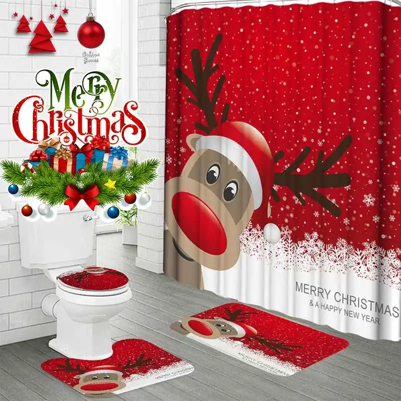 1/3/4pcs Reindeer Merry Christmas Bathroom 180x180cm Shower Curtain Toilet Carpet Rug Lid Waterproof Floor Cover Mat
1/3/4pcs Reindeer Merry Christmas Bathroom 180x180cm Shower Curtain Toilet Carpet Rug Lid Waterproof Floor Cover Mat