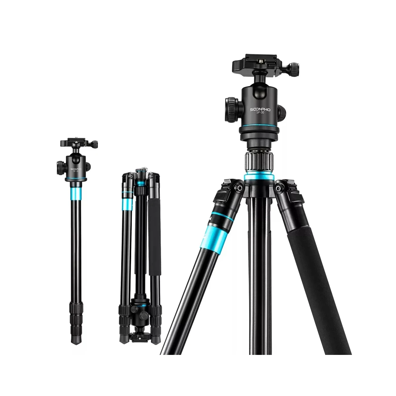 SOONPHO SP30 Aluminium Alloy Camera Tripod Video Monopod Professional Extendable Tripod with Quick Release Plate and Ball Head
SOONPHO SP30 Aluminium Alloy Camera Tripod Video Monopod Professional Extendable Tripod with Quick Release Plate and Ball Head
