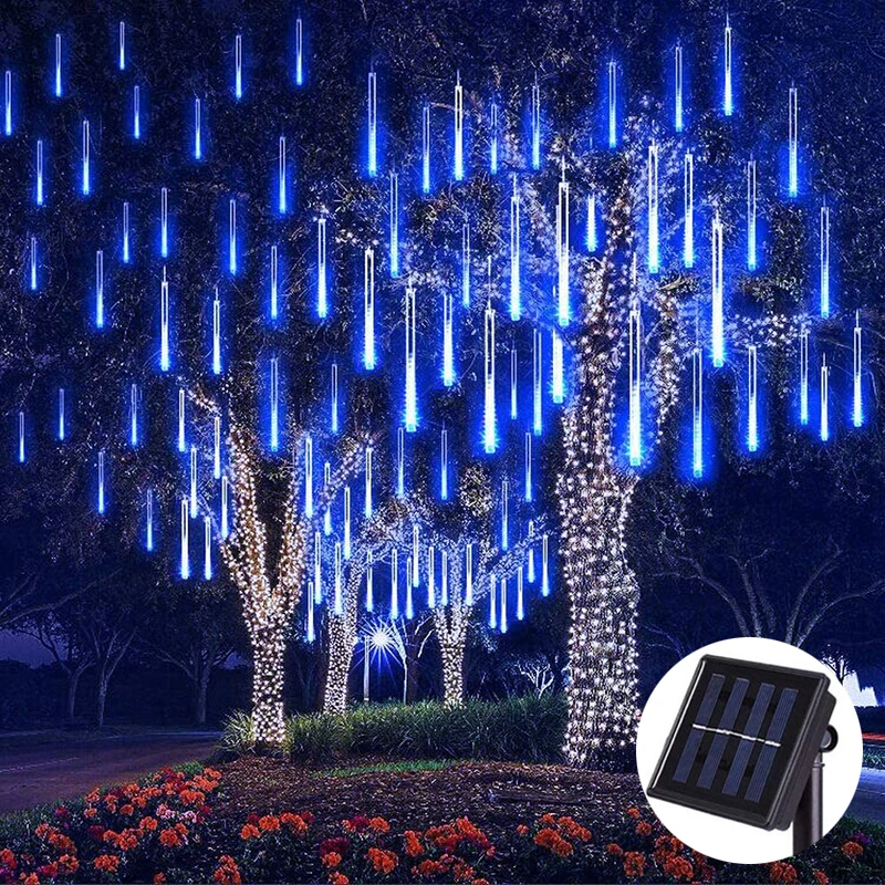 Solar LED Meteor Shower Rain Lights Holiday String Lights Waterproof Garden Light 8 Tubes 144 Leds Christmas Wedding Decoration
Solar LED Meteor Shower Rain Lights Holiday String Lights Waterproof Garden Light 8 Tubes 144 Leds Christmas Wedding Decoration