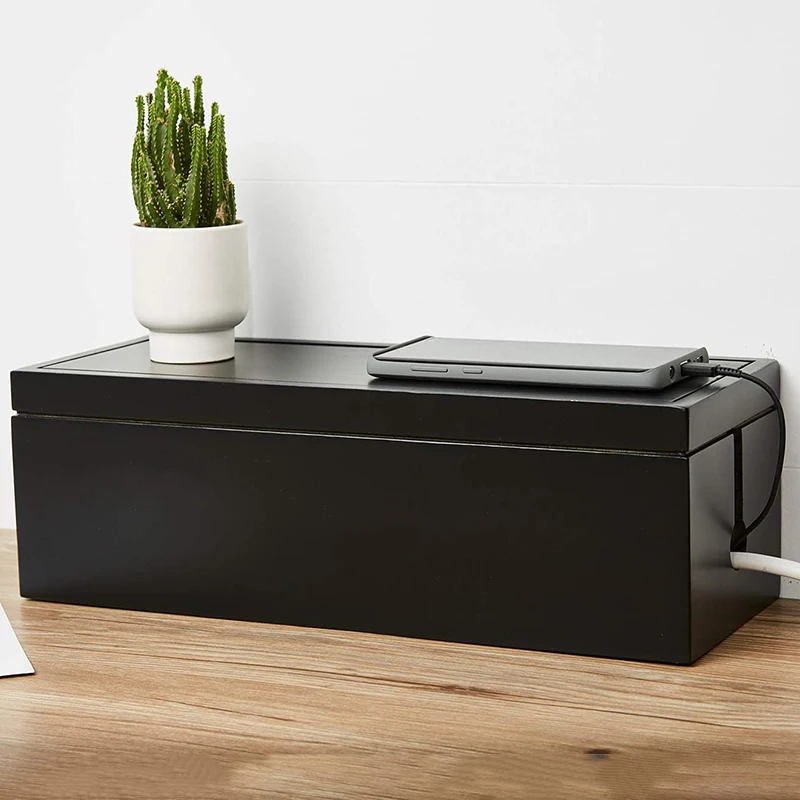 Cable Management Box Wooden Cord Organizer Box for Extension Cord Power Stripe Surge Protector Wire Management Concealer
Cable Management Box Wooden Cord Organizer Box for Extension Cord Power Stripe Surge Protector Wire Management Concealer