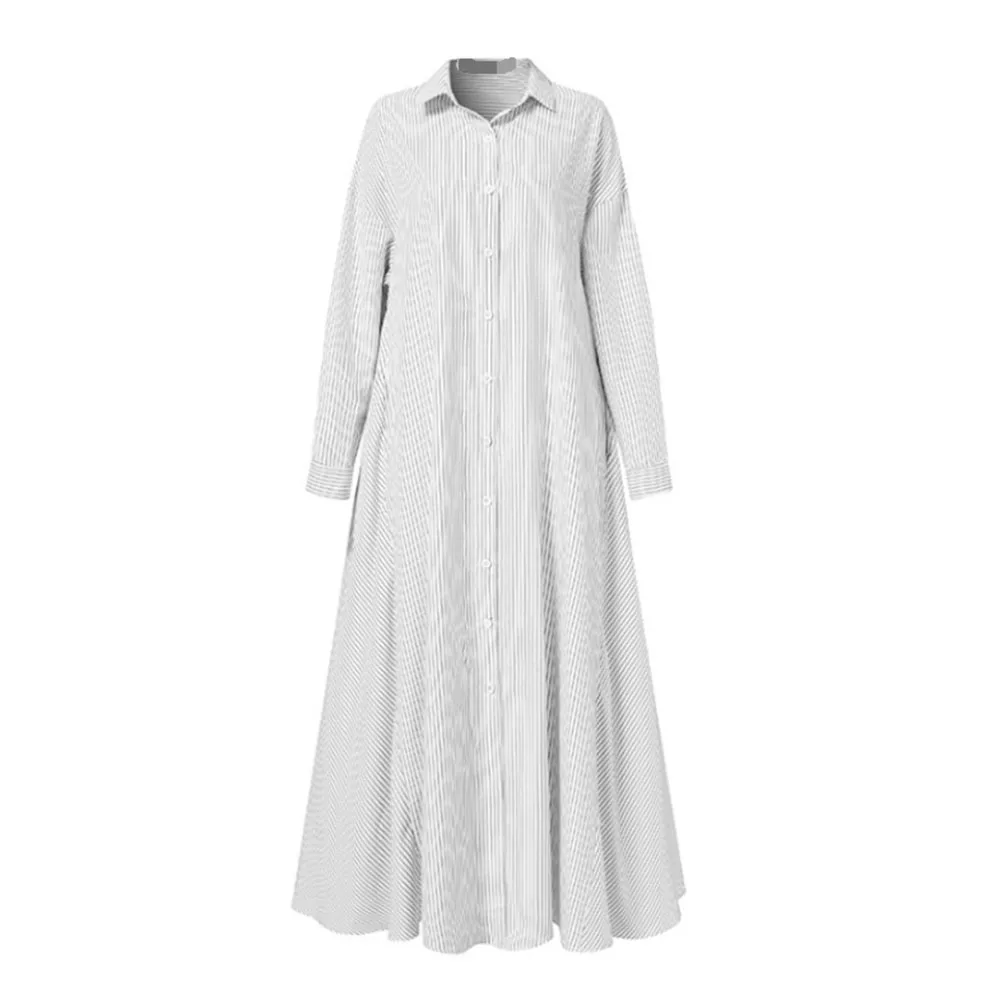 Autumn Nice Japanese Style Stripe Lapel Long Sleeve Simplicity Casual Women's Dress Loose Fashion Single-breasted Shirt Dress
Autumn Nice Japanese Style Stripe Lapel Long Sleeve Simplicity Casual Women's Dress Loose Fashion Single-breasted Shirt Dress