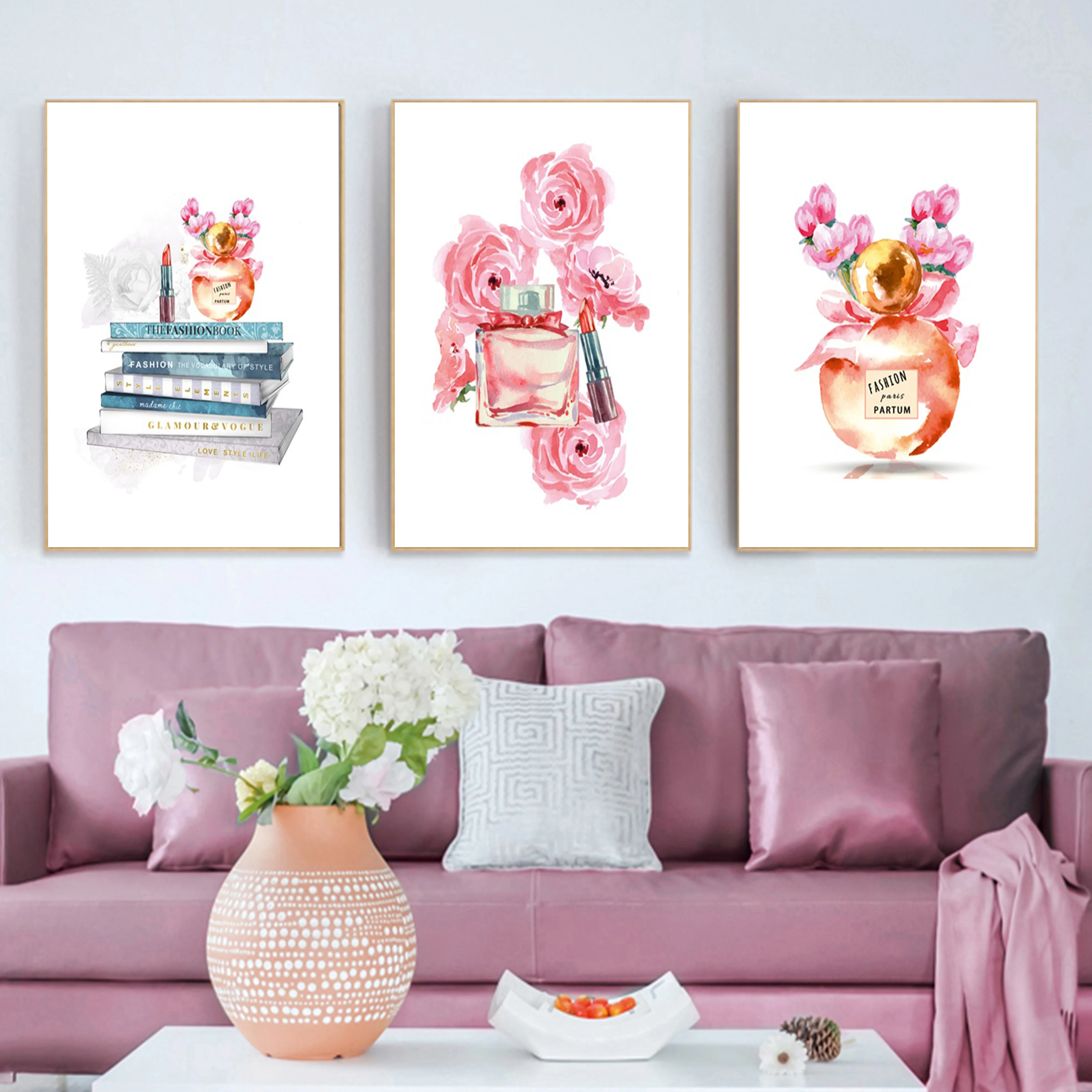 Flower Perfume Bottle Fashion Book Canvas Painting Makeup Poster and Print Wall Art Picture Modern Girl Woman Room Decoration
Flower Perfume Bottle Fashion Book Canvas Painting Makeup Poster and Print Wall Art Picture Modern Girl Woman Room Decoration