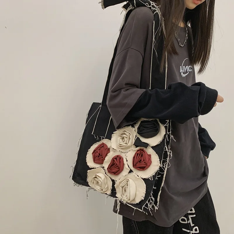 Three-dimensional Flowers Women Canvas Tote Bag Eco Shopping Bag Large Capacity Shoulder Bag For Women Female Handbag 2021 New
Three-dimensional Flowers Women Canvas Tote Bag Eco Shopping Bag Large Capacity Shoulder Bag For Women Female Handbag 2021 New