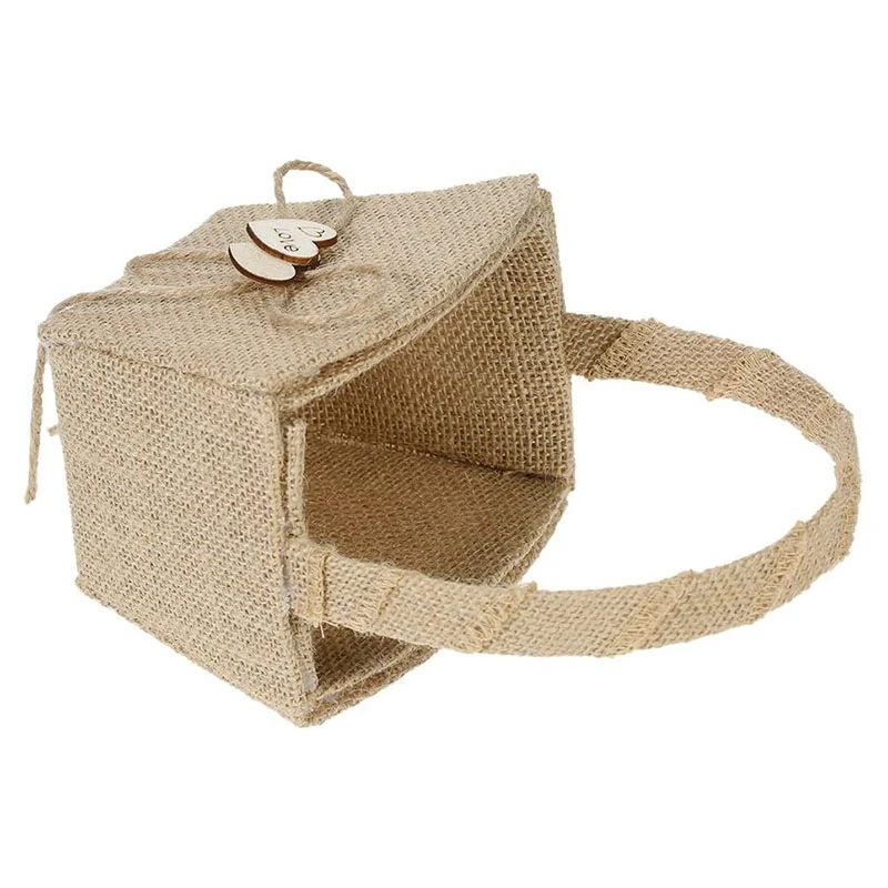 Vintage Rustic Wedding Burlap Flower Girl Basket with Wooden Heart Decoration Wedding Supplies
Vintage Rustic Wedding Burlap Flower Girl Basket with Wooden Heart Decoration Wedding Supplies