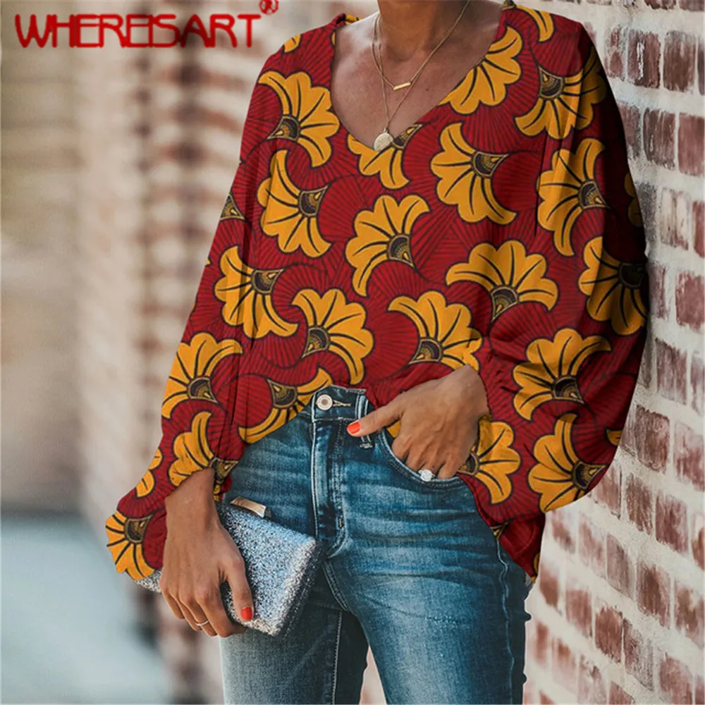 Женская блузка с длинным рукавом и V-образным вырезом
Женская блузка с длинным рукавом и V-образным вырезом