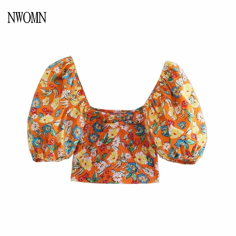 NWOMN Top Women Summer Print Shirt Vintage Puff Sleeve Short Woman Clothes Ruched Elegant Blouses Women's Clothing 2021 Tops
NWOMN Top Women Summer Print Shirt Vintage Puff Sleeve Short Woman Clothes Ruched Elegant Blouses Women's Clothing 2021 Tops