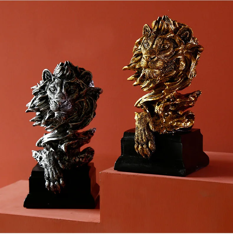 King of beasts lion head ornaments living room bookcase TV cabinet dining room creative craft furnishings Lion head sculpture
King of beasts lion head ornaments living room bookcase TV cabinet dining room creative craft furnishings Lion head sculpture